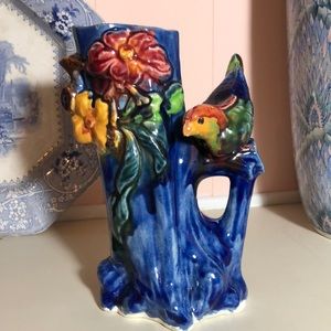 Ceramic Bird Vase-post WW2 Japan  majolica glazes